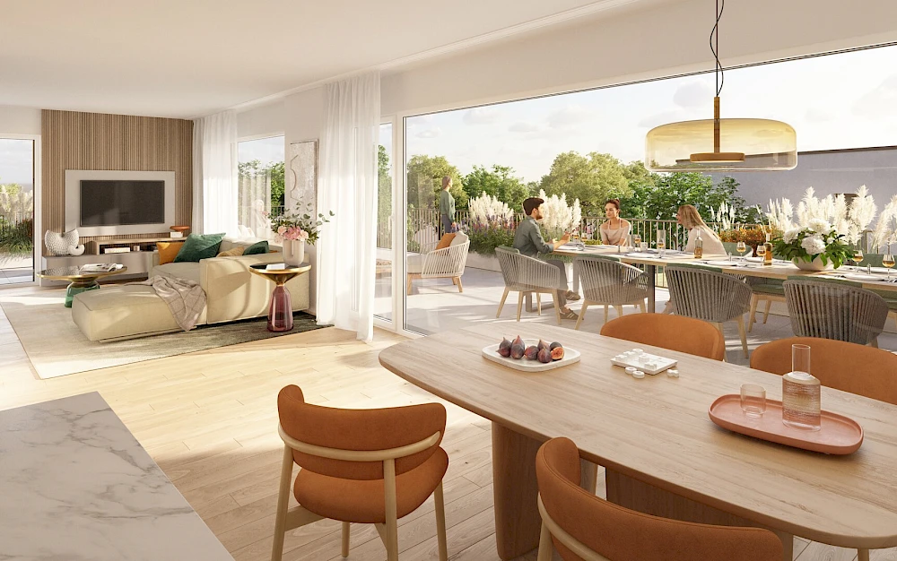 Exklusives PENTHOUSE mit 150m2 Dachterrasse - einmaliger Blick ins Grüne! St. Peter!